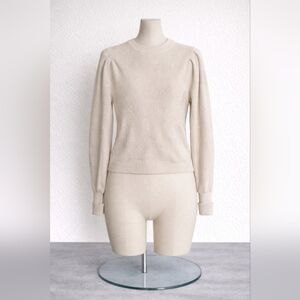Zara Beige Ribbed Pullover Medium